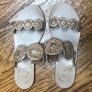 Jack Rogers Cork metallic Gold sandals Sz 6
